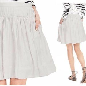 Banana Republic - White Silky Soft Goddess Mini Pleated Flare Banded Waist Skirt